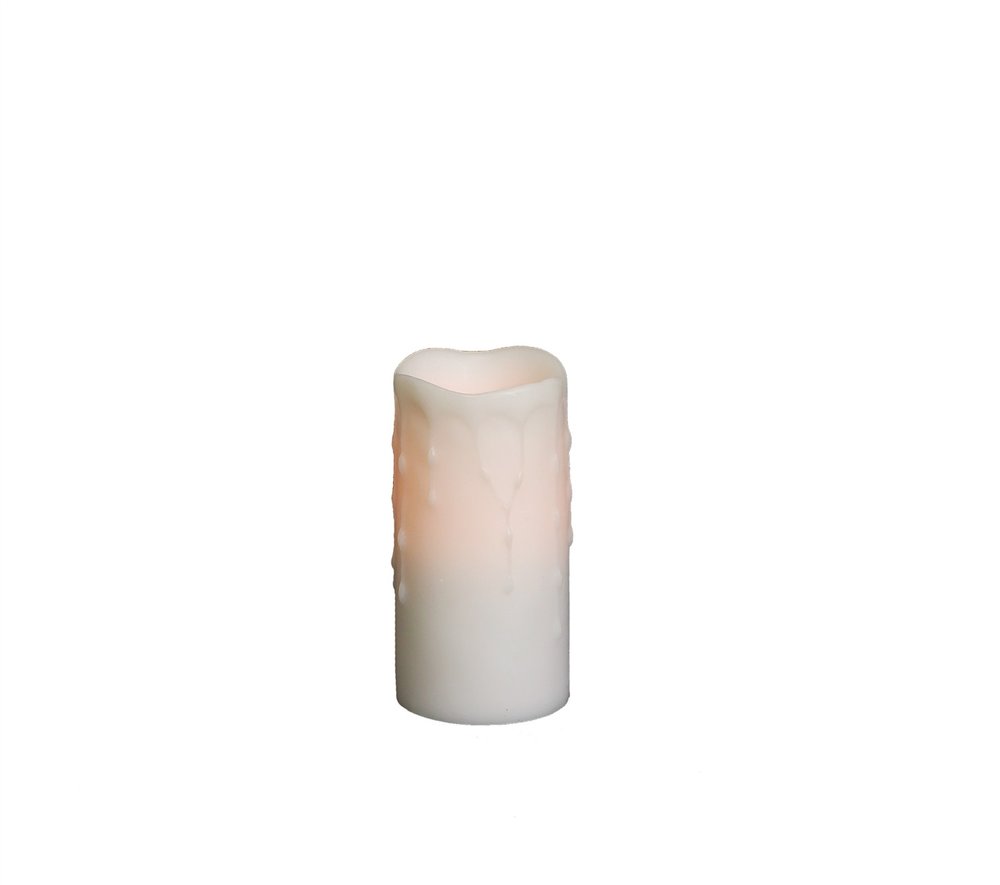 Set of Four Off White Flameless Pillar Candles HomeRoots