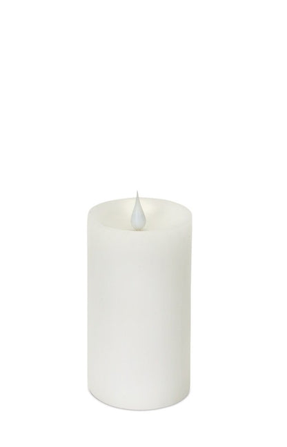 Set of Two White Flameless Pillar Candle HomeRoots