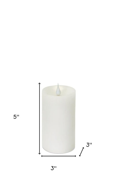 Set of Two White Flameless Pillar Candle HomeRoots