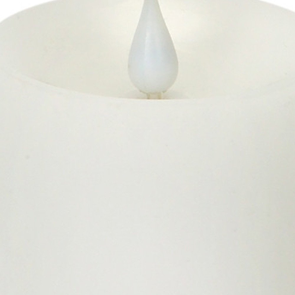 Set of Two White Flameless Pillar Candle HomeRoots