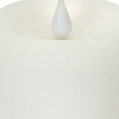 Set of Two White Flameless Pillar Candle HomeRoots