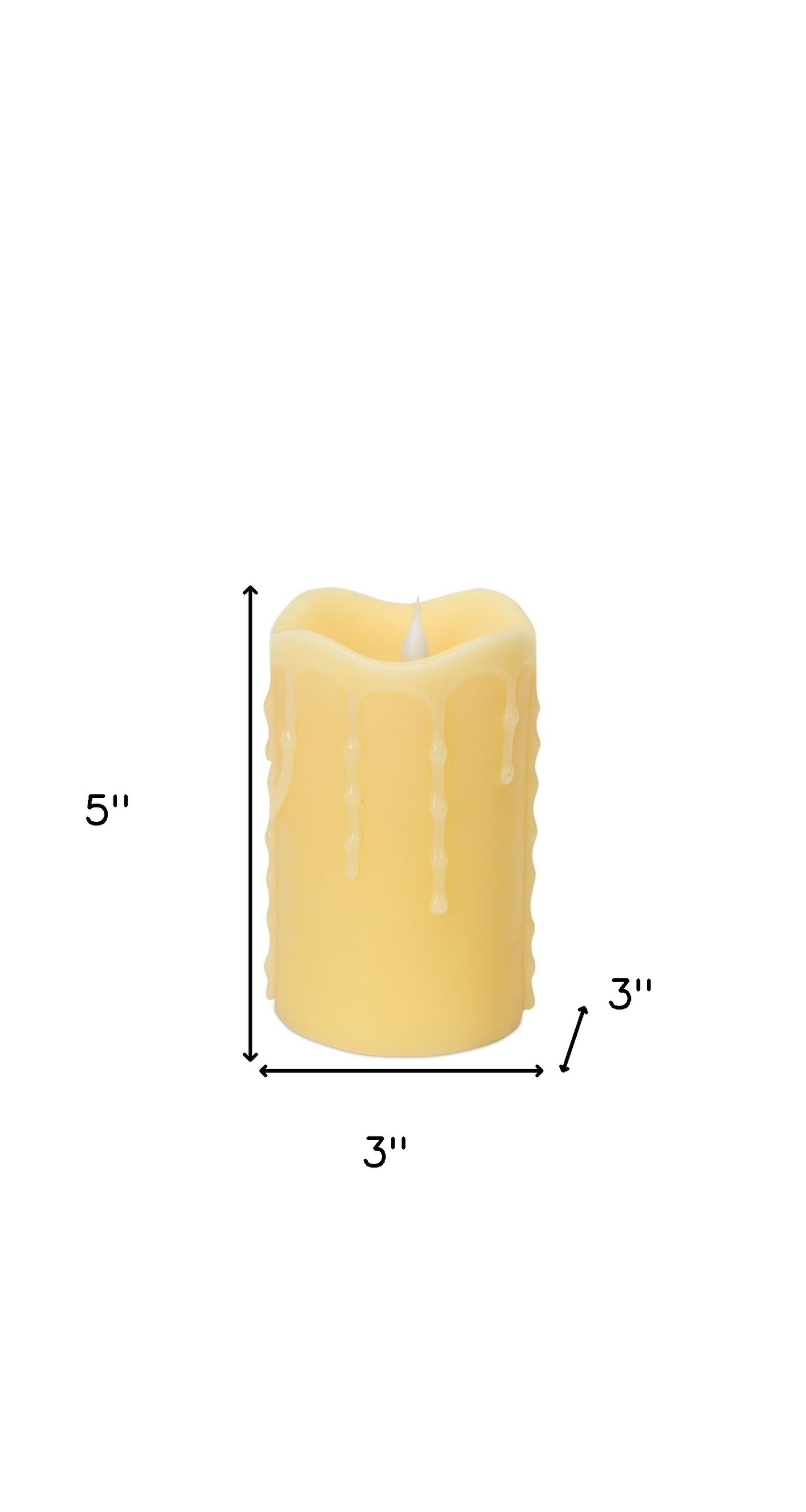 Set of Two Yellow Flameless Pillar Candles