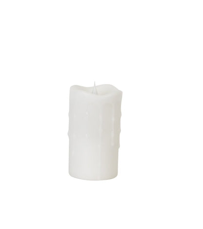 Set of Two White Flameless Pillar Candle HomeRoots