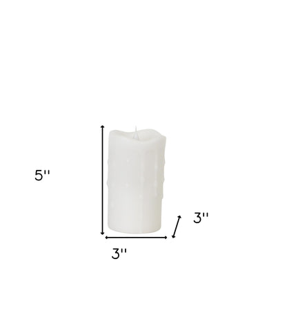 Set of Two White Flameless Pillar Candle