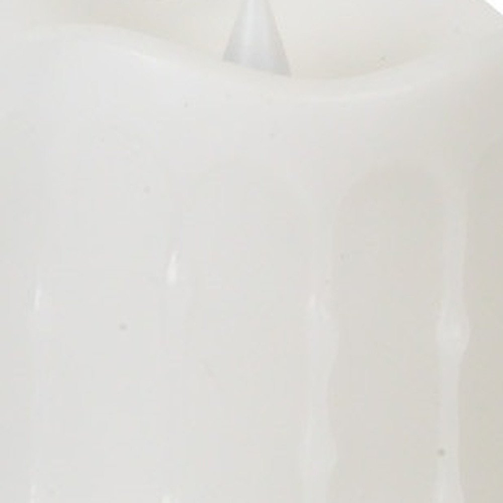 Set of Two White Flameless Pillar Candle HomeRoots