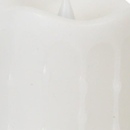 Set of Two White Flameless Pillar Candle HomeRoots