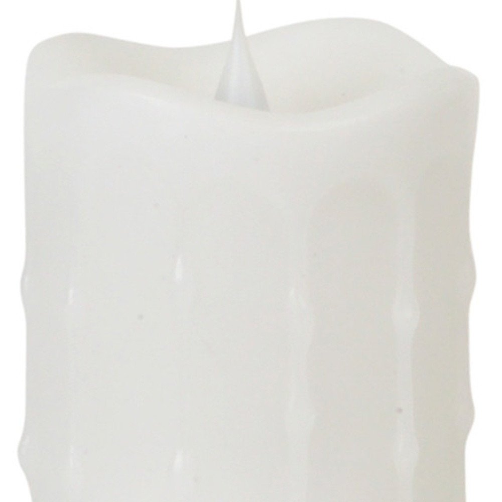 Set of Two White Flameless Pillar Candle HomeRoots