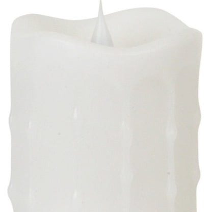 Set of Two White Flameless Pillar Candle HomeRoots