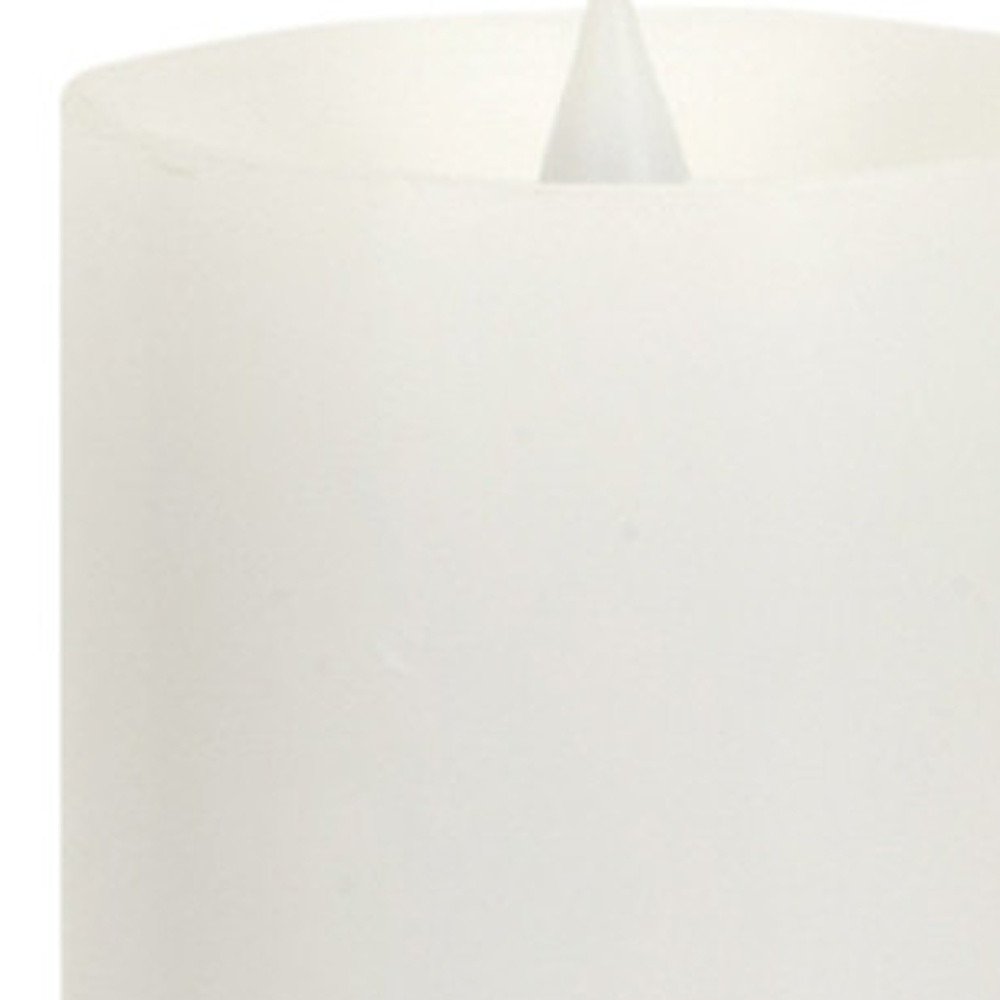 Set of Two White Flameless Pillar Candles HomeRoots