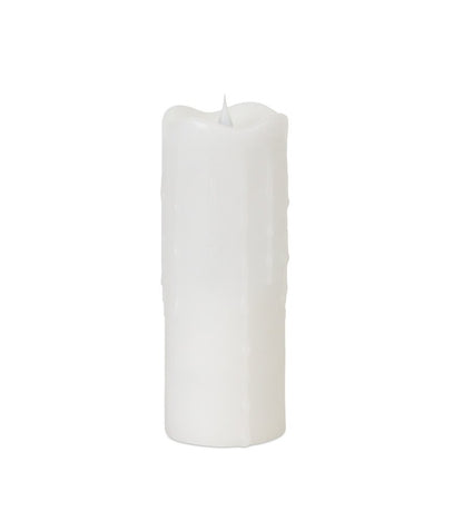 Set of Two White Flameless Pillar Candle HomeRoots
