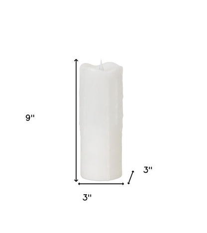 Set of Two White Flameless Pillar Candle HomeRoots