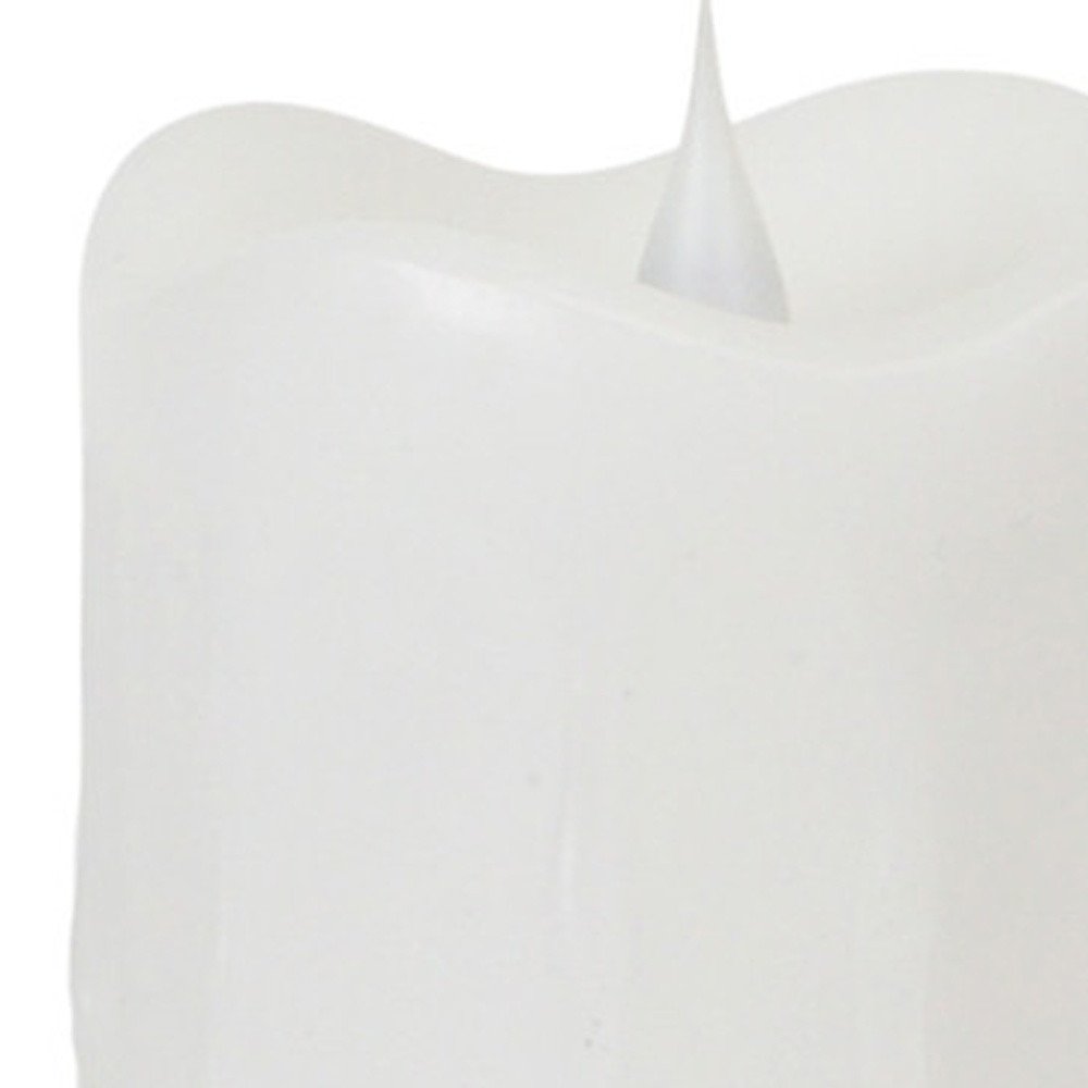 Set of Two White Flameless Pillar Candle HomeRoots