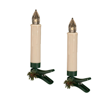 Set of Twentyfour Off White Flameless Christmas Taper Candle