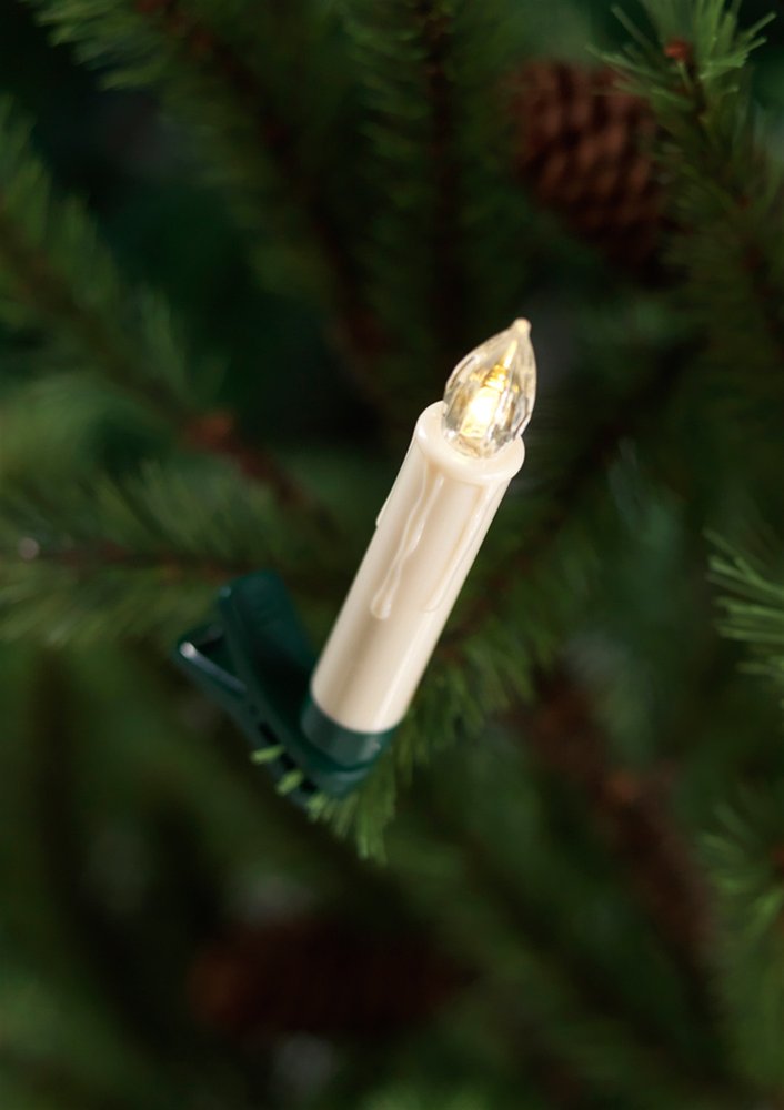 Set of Twentyfour Off White Flameless Christmas Taper Candle HomeRoots