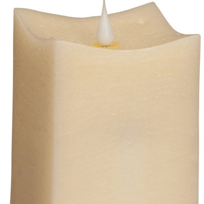 Set of Two Beige Flameless Pillar Candle HomeRoots