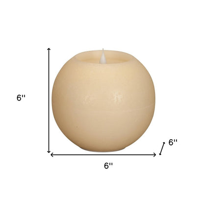 Set of Two Beige Round Flameless Designer Candle HomeRoots