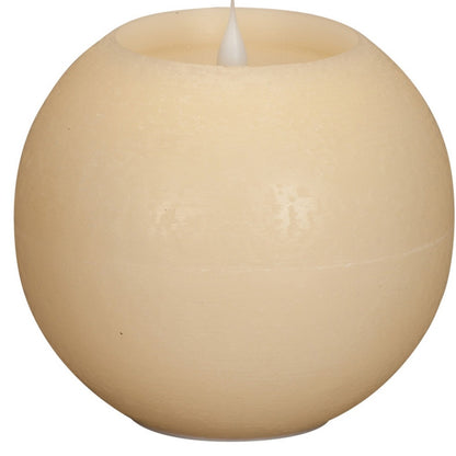 Set of Two Beige Round Flameless Designer Candle