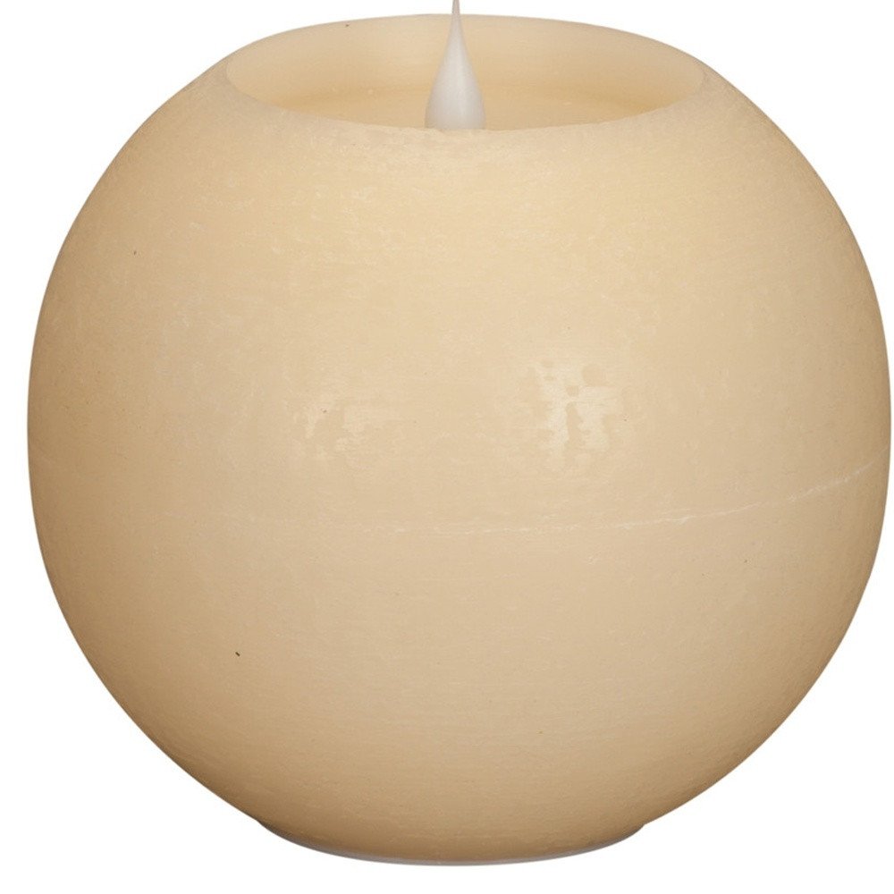 Set of Two Beige Round Flameless Designer Candle HomeRoots