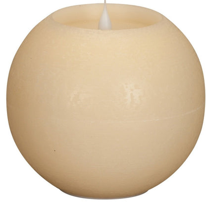 Set of Two Beige Round Flameless Designer Candle HomeRoots