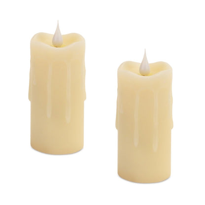 Set of Two Beige Flameless Votive Candle HomeRoots