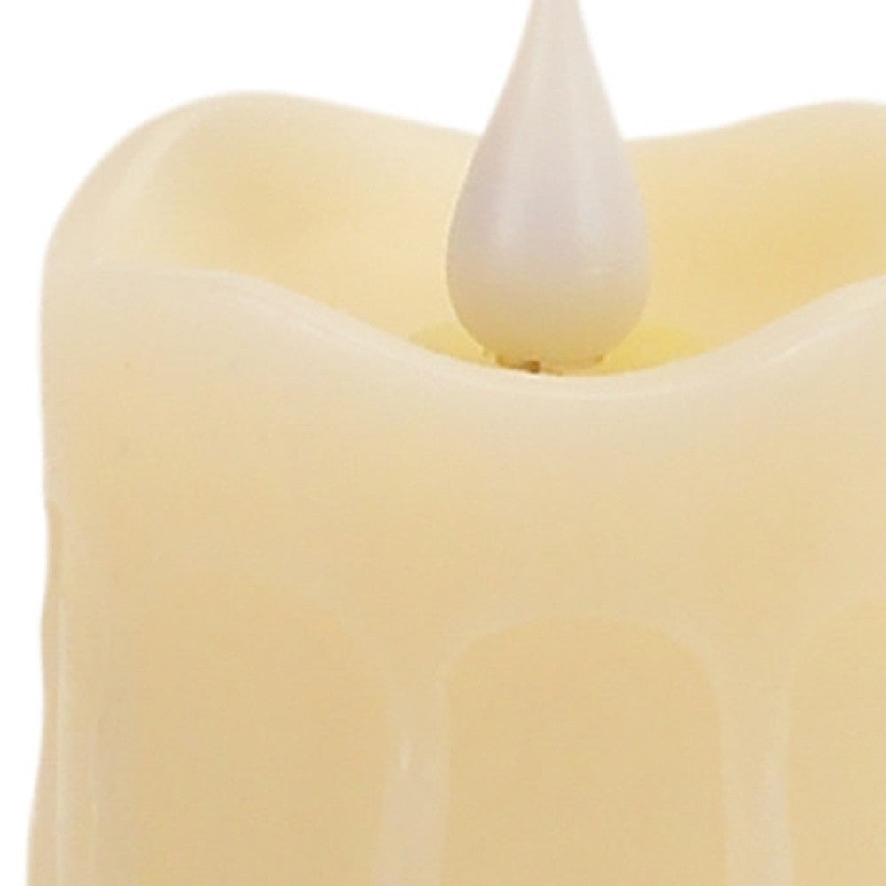 Set of Two Beige Flameless Votive Candle