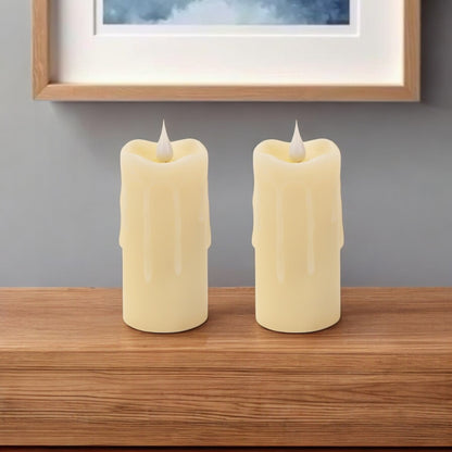 Set of Two Beige Flameless Votive Candle