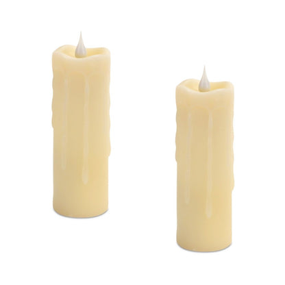 Set of Two Beige Flameless Votive Candle HomeRoots