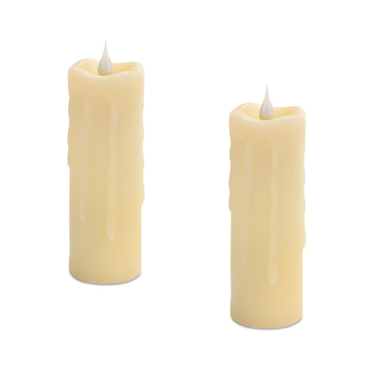 Set of Two Beige Flameless Votive Candle HomeRoots
