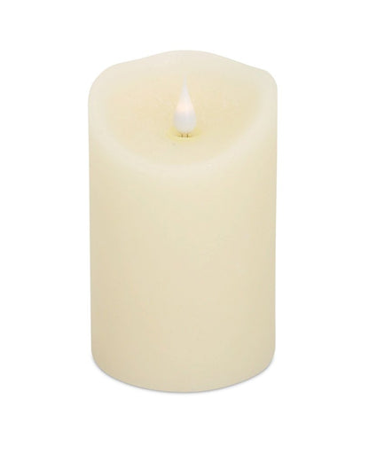 Set of Two Beige Flameless Pillar Candle HomeRoots