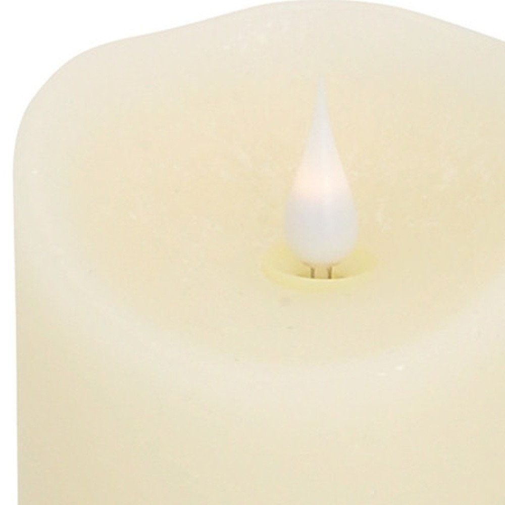 Set of Two Beige Flameless Pillar Candle HomeRoots
