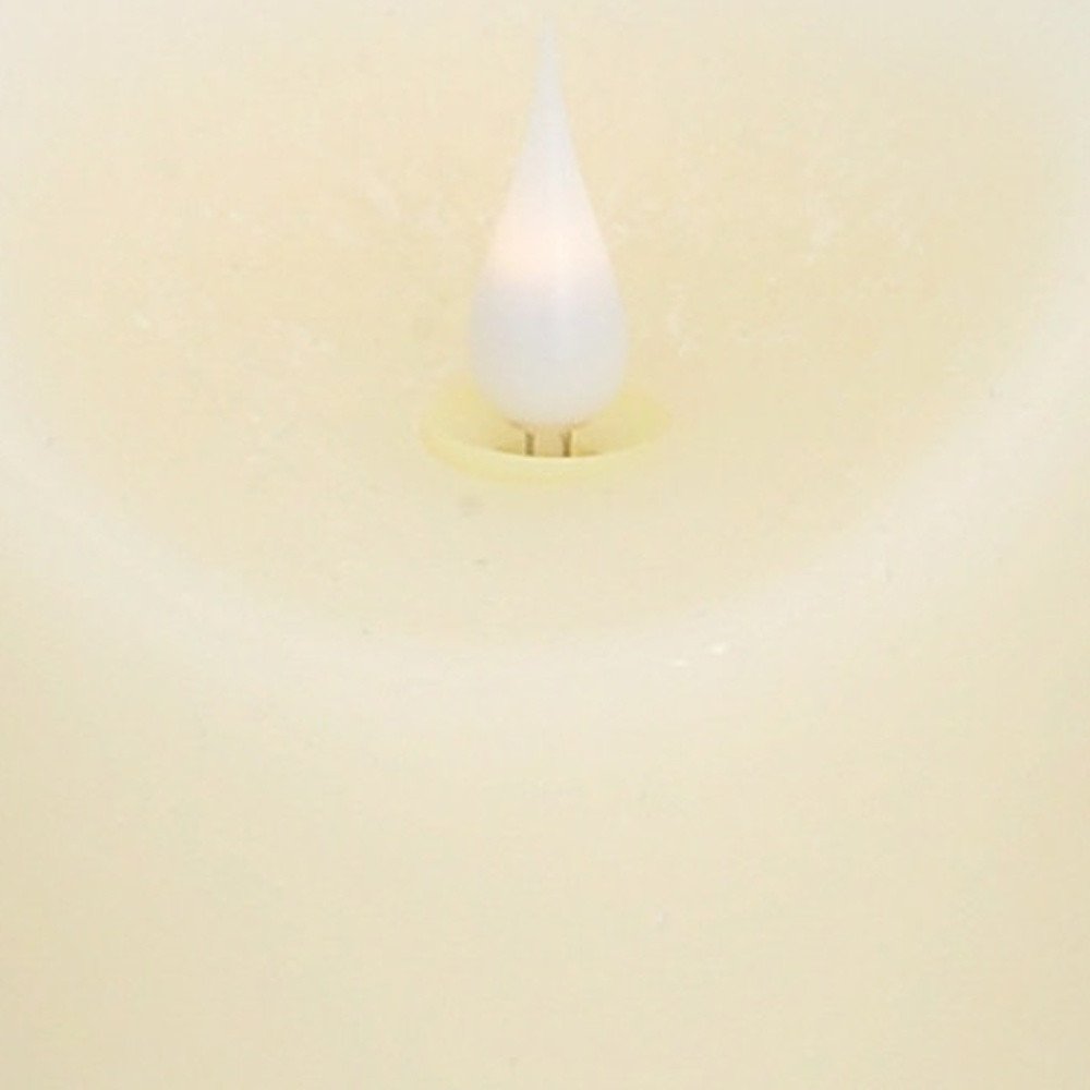 Set of Two Beige Flameless Pillar Candle HomeRoots