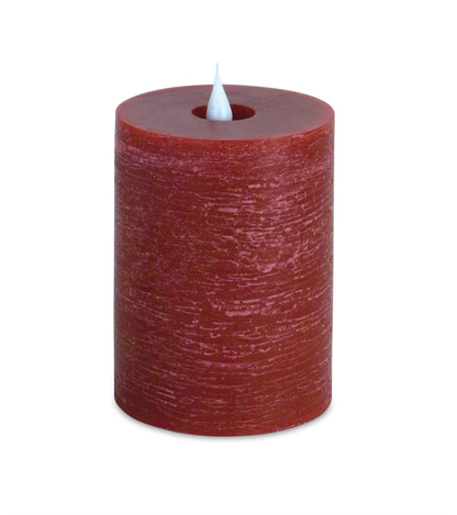 Set of Two Red Flameless Pillar Candle