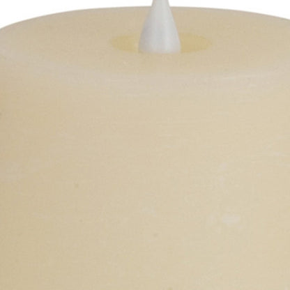 8" Beige Flameless Pillar Candle
