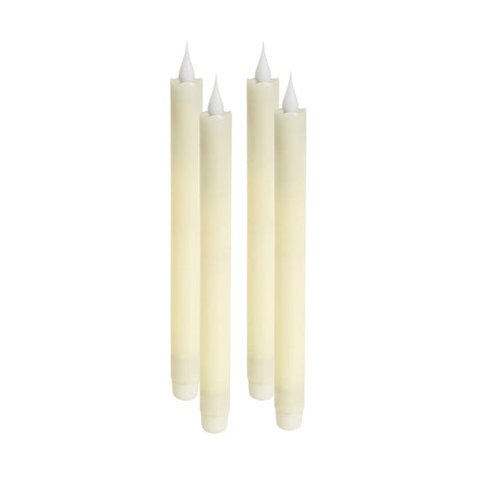Set of Four Beige Flameless Taper Candle HomeRoots