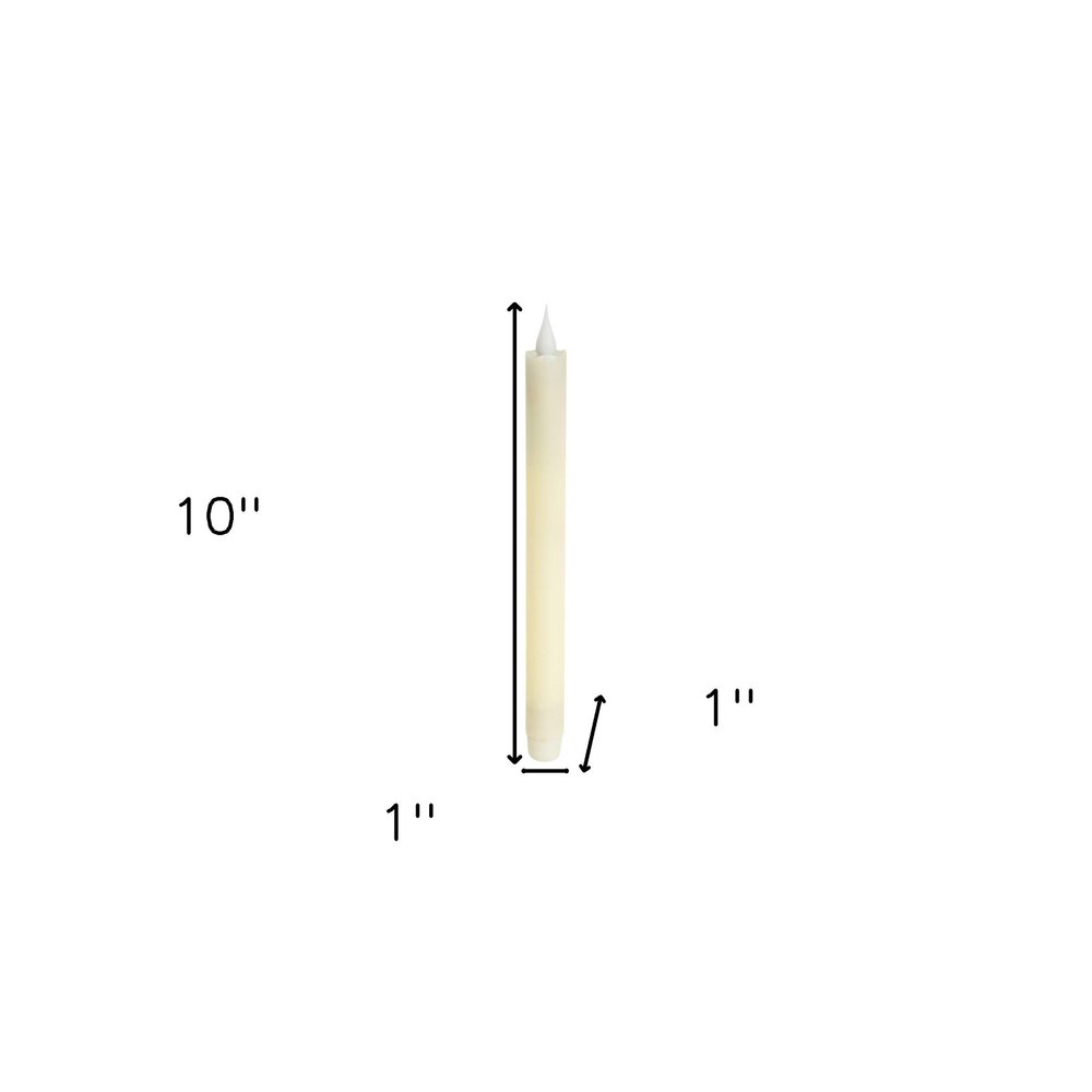 Set of Four Beige Flameless Taper Candle HomeRoots