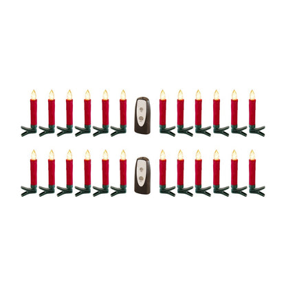 Set of Twentyfour Red Flameless Christmas Clip on Taper Candle HomeRoots
