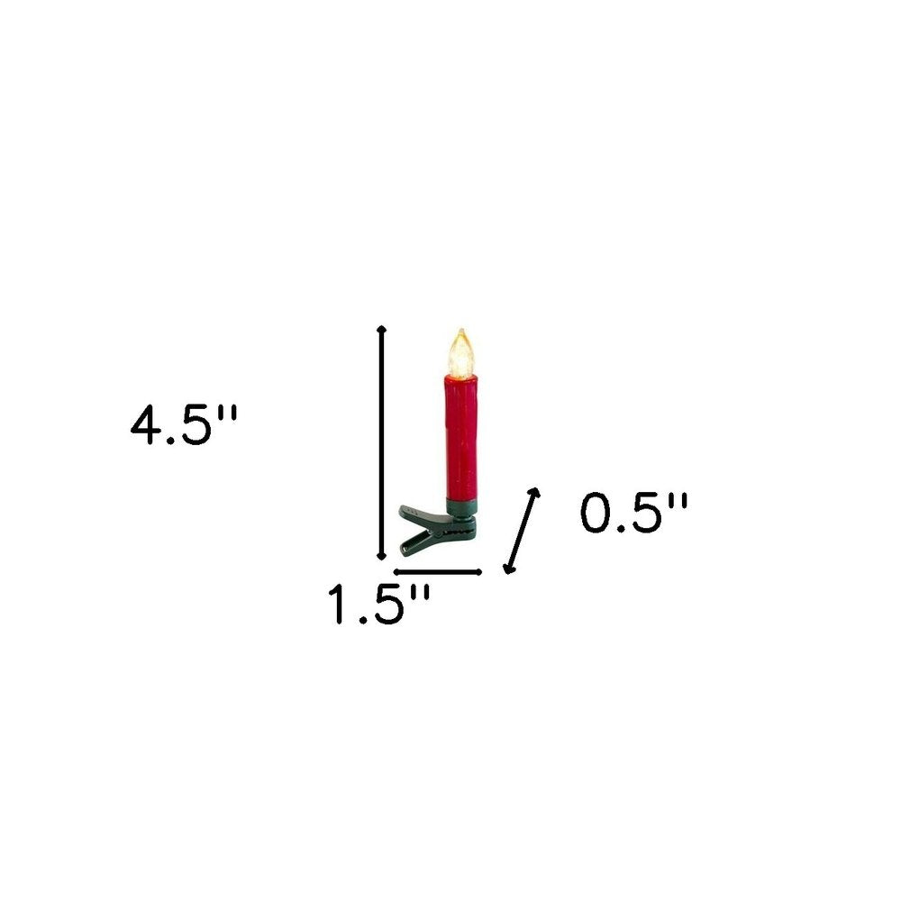 Set of Twentyfour Red Flameless Christmas Clip on Taper Candle HomeRoots
