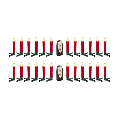 Set of Twentyfour Red Flameless Christmas Clip on Taper Candle HomeRoots