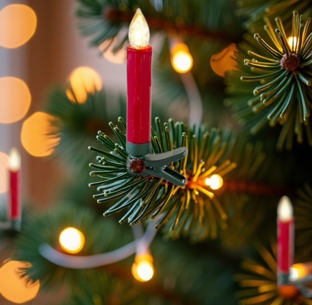 Set of Twentyfour Red Flameless Christmas Clip on Taper Candle HomeRoots