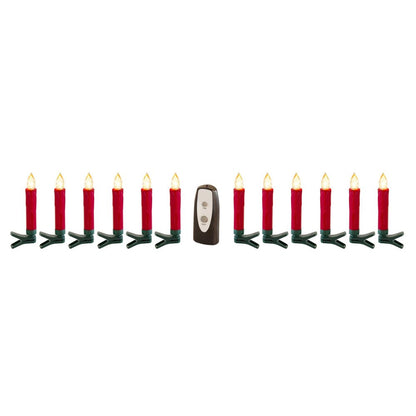 Set of Twentyfour Red Flameless Christmas Clip on Taper Candle HomeRoots