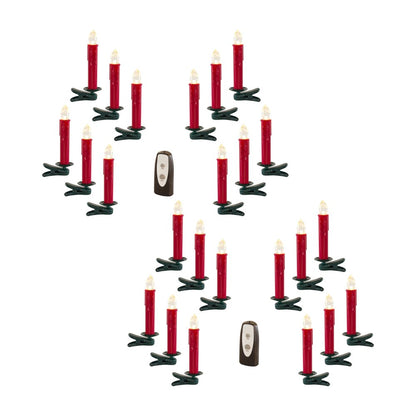 Set of Twentyfour Red Flameless Christmas Clip On Taper Candle HomeRoots