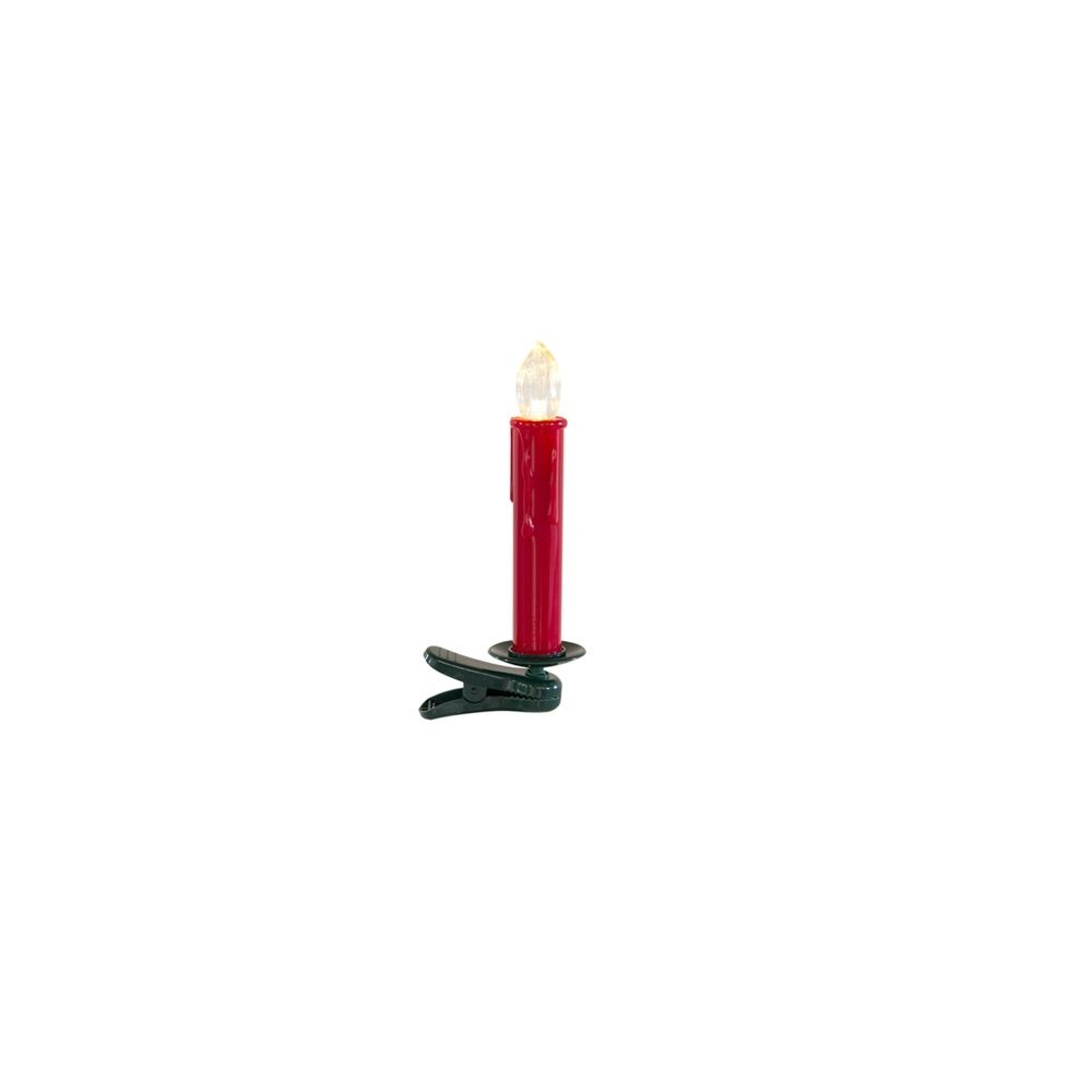 Set of Twentyfour Red Flameless Christmas Clip On Taper Candle HomeRoots