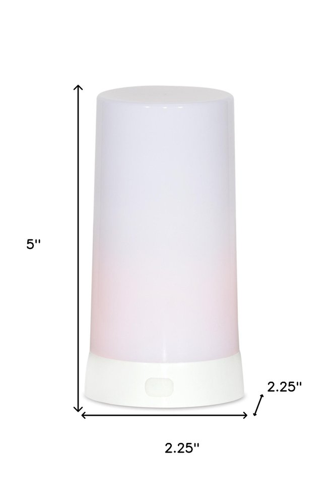 Set of Two White Flameless Pillar Candle HomeRoots