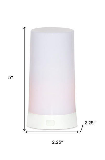 Set of Two White Flameless Pillar Candle HomeRoots