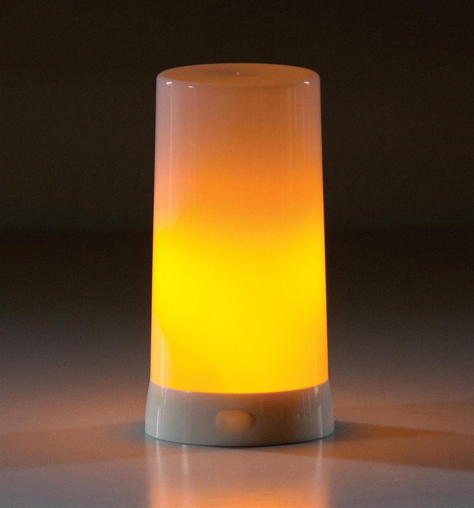 Set of Two White Flameless Pillar Candle HomeRoots