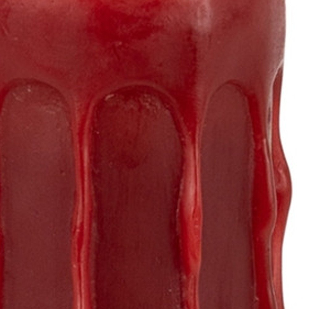 Set of Two Red Flameless Pillar Candle HomeRoots