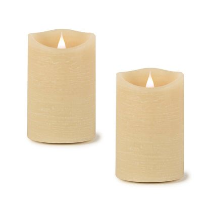 Set of Two Beige Flameless Designer Candle HomeRoots