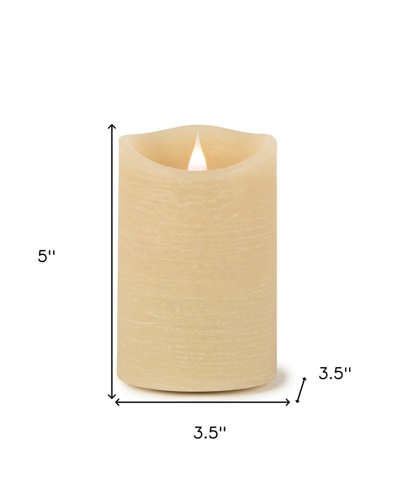 Set of Two Beige Flameless Designer Candle HomeRoots