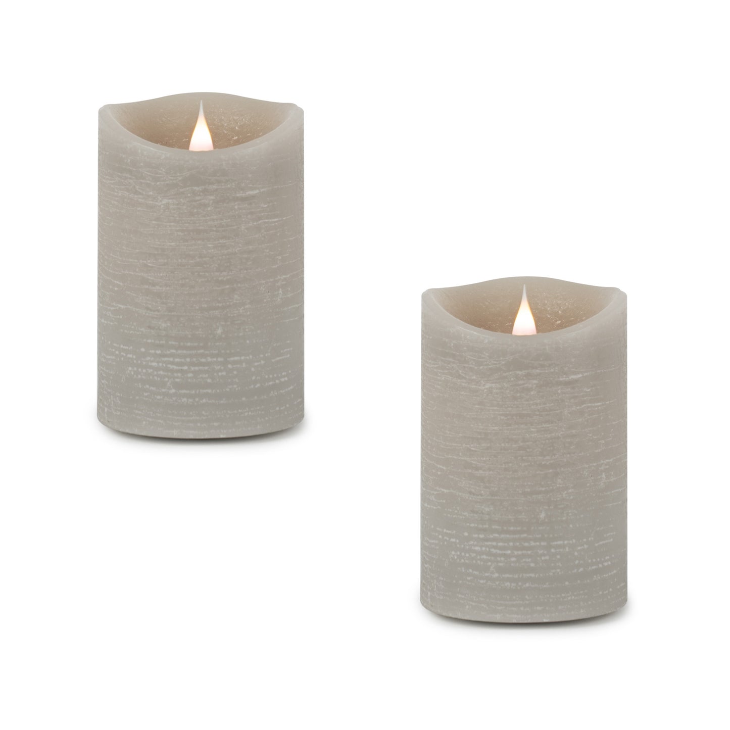 Set of Two Gray Flameless Designer Candle