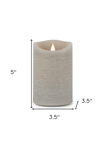 Set of Two Gray Flameless Designer Candle